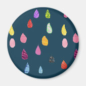 Raindrops kraakbeen schattige collage boho magneet (Voorkant)