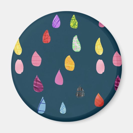 Raindrops kraakbeen schattige collage boho magneet (Voorkant)
