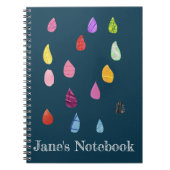 Raindrops kraakbeen schattige collage boho notitieboek (Voorkant)