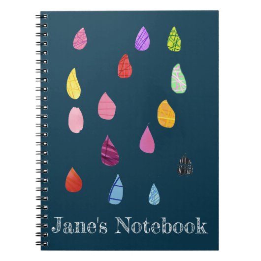 Raindrops kraakbeen schattige collage boho notitieboek (Voorkant)