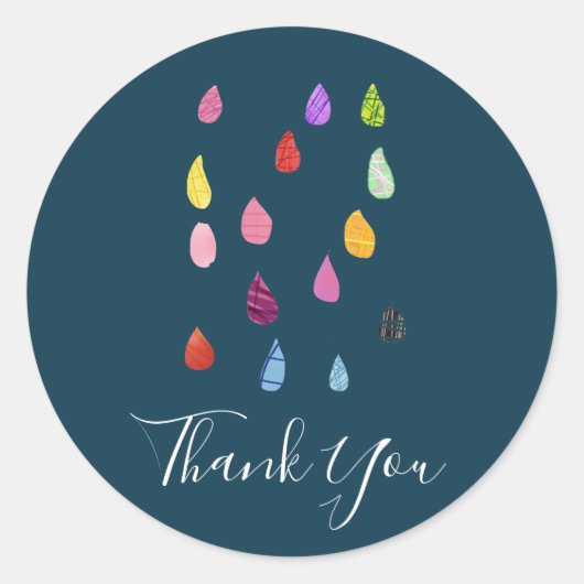 Raindrops kraakbeen schattige collage boho ronde sticker (Voorkant)