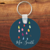 Raindrops kraakbeen schattige collage boho sleutelhanger (Voorkant)