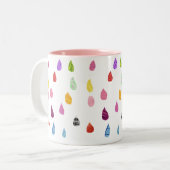 Raindrops kraakbeen schattige collage boho tweekleurige koffiemok (Voorkant links)