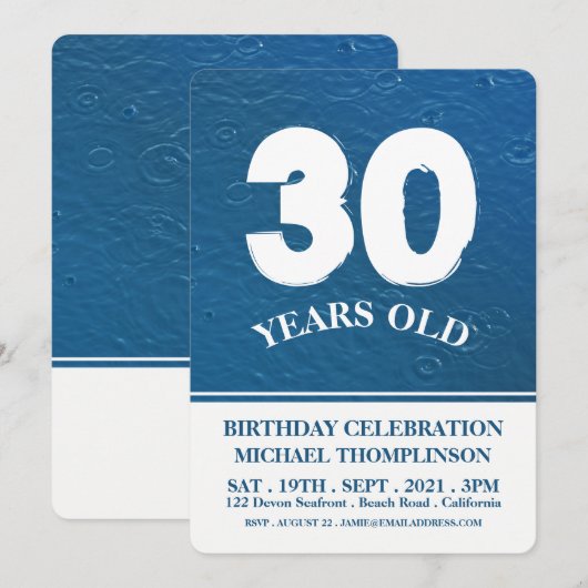 Raindrops, moderne verjaardag kaart (Voorkant / Achterkant)