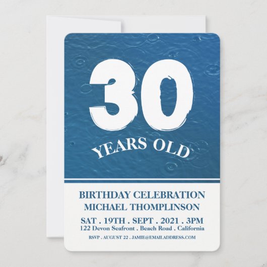 Raindrops, moderne verjaardag kaart (Voorkant)