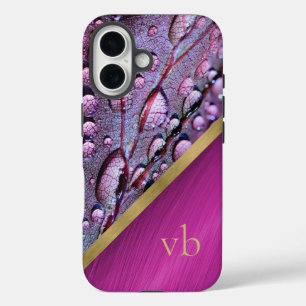 Raindrops monogrammen van klingende stekels iPhone 16 hoesje