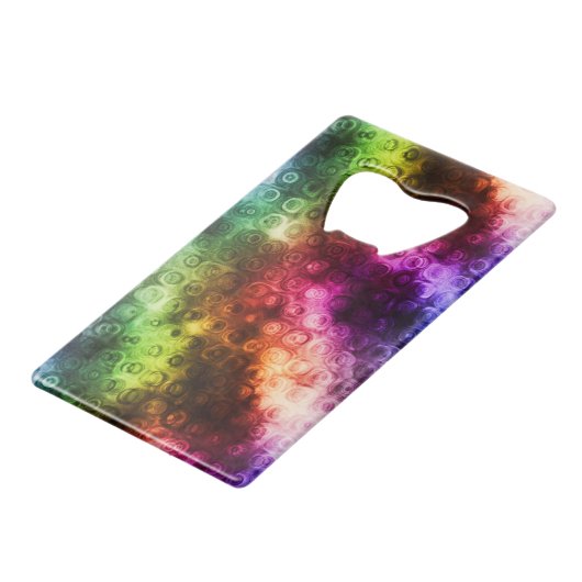 Raindrops op Abstract vloeibaar regenboog Creditkaart Flessenopener (Achterkant Gekanteld)