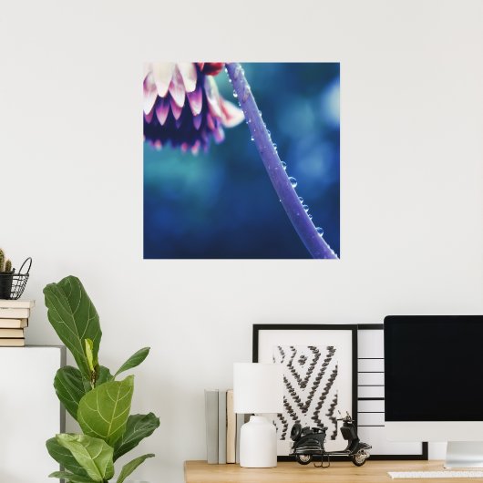 Raindrops op Abstracte Vloerstmacro Poster (Thuiskantoor)