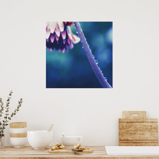 Raindrops op Abstracte Vloerstmacro Poster (Keuken)