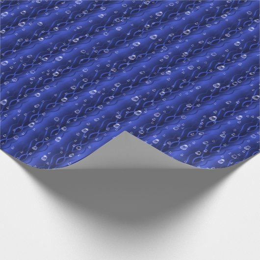 Raindrops op blauw metaal cadeaupapier (Hoek)