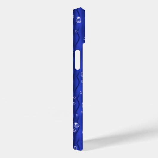 Raindrops op blauw metaal Case-Mate iPhone case (Achterkant / Rechts)