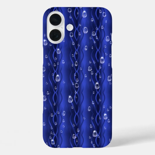 Raindrops op blauw metaal Case-Mate iPhone case (Achterkant)