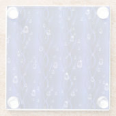 Raindrops op blauw metaal glazen onderzetter (Achterkant)