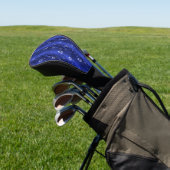 Raindrops op blauw metaal golfheadcover (Insitu)