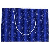 Raindrops op blauw metaal groot cadeauzakje (Achterkant)
