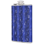 Raindrops op blauw metaal heupfles (Links)