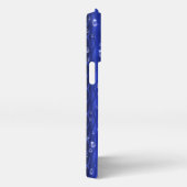 Raindrops op blauw metaal iPhone hoesje (Rechterkant)