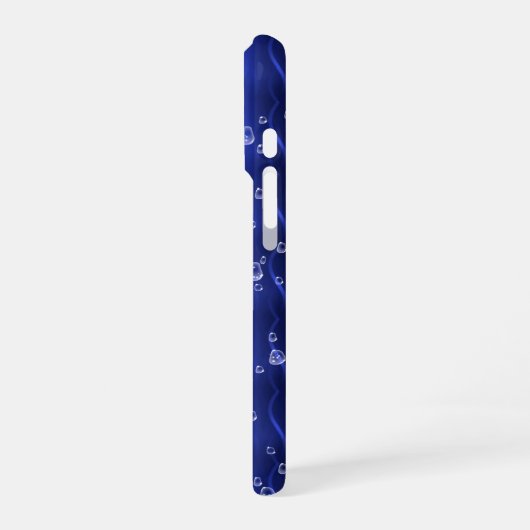 Raindrops op blauw metaal iPhone hoesje (Linkerkant)