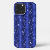 Raindrops op blauw metaal iPhone hoesje (Achterkant)