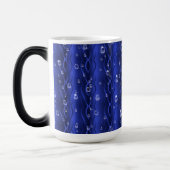 Raindrops op blauw metaal magische mok (Links)