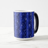 Raindrops op blauw metaal magische mok (Voorkant rechts)