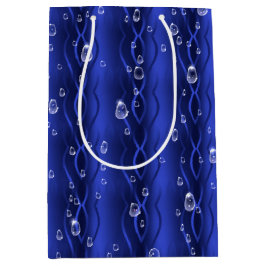 Raindrops op blauw metaal medium cadeauzakje