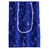 Raindrops op blauw metaal medium cadeauzakje (Achterkant)