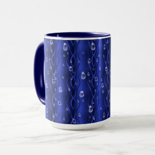 Raindrops op blauw metaal mok