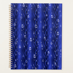Raindrops op blauw metaal planner