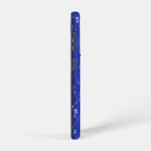 Raindrops op blauw metaal samsung galaxy hoesje (Rechterkant)