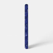 Raindrops op blauw metaal samsung galaxy hoesje (Linkerkant)