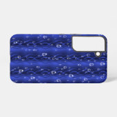 Raindrops op blauw metaal samsung galaxy hoesje (Achterkant horizontaal)
