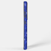 Raindrops op blauw metaal samsung galaxy hoesje (Rechterkant)