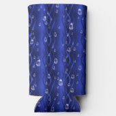 Raindrops op blauw metaal seltzer blikjeskoeler (Achterkant)