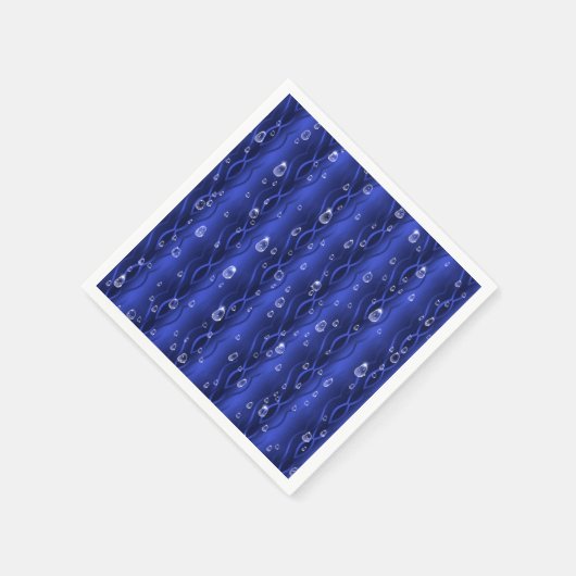 Raindrops op blauw metaal servet (Hoek)