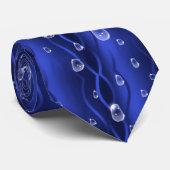 Raindrops op blauw metaal stropdas (Opgerold)