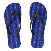 Raindrops op blauw metaal teenslippers (Voetbed)