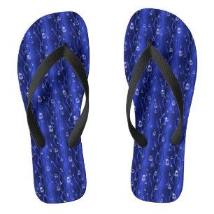 Raindrops op blauw metaal teenslippers