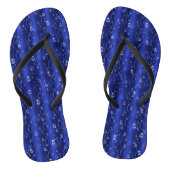 Raindrops op blauw metaal teenslippers (Voetbed)