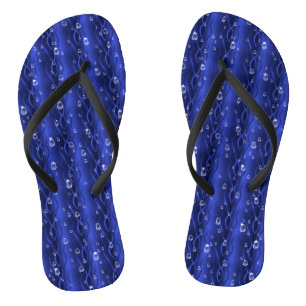 Raindrops op blauw metaal teenslippers