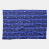 Raindrops op blauw metaal theedoek (Horizontaal)