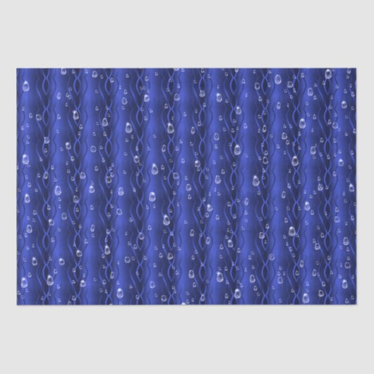 Raindrops op blauw metaal tissuepapier (Voorkant)