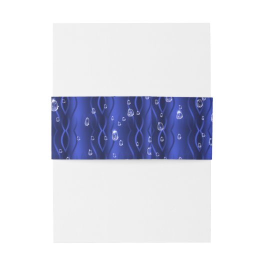 Raindrops op blauw metaal uitnodigingen wikkel (Achterkant Voorbeeld)