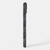 Raindrops op blauwe grijze metalen iPhone hoesje (Rechterkant)