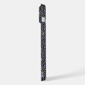 Raindrops op blauwe grijze metalen iPhone hoesje (Linkerkant)