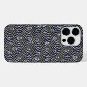 Raindrops op blauwe grijze metalen iPhone hoesje (Achterkant horizontaal)