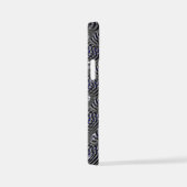 Raindrops op blauwe grijze metalen iPhone hoesje (Rechterkant)