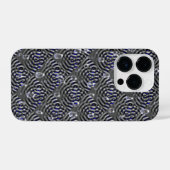 Raindrops op blauwe grijze metalen iPhone hoesje (Achterkant horizontaal)