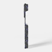 Raindrops op blauwe grijze metalen iPhone hoesje (Linkerkant)