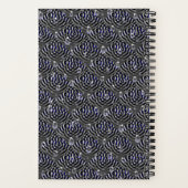 Raindrops op blauwe grijze metalen notitieboek (Achterkant)